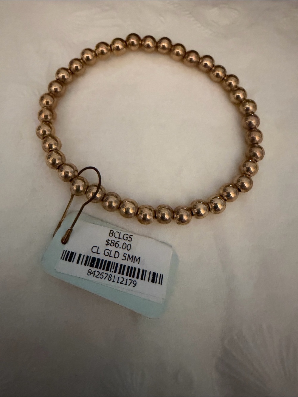 Enewton classic gold 5mm Beaded Stretch Bracelet NWT